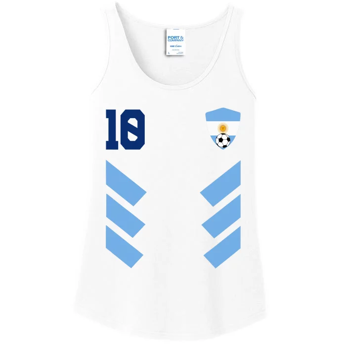 Argentina Soccer Jersey Retro 10 Argentinian Football Ladies Essential Tank