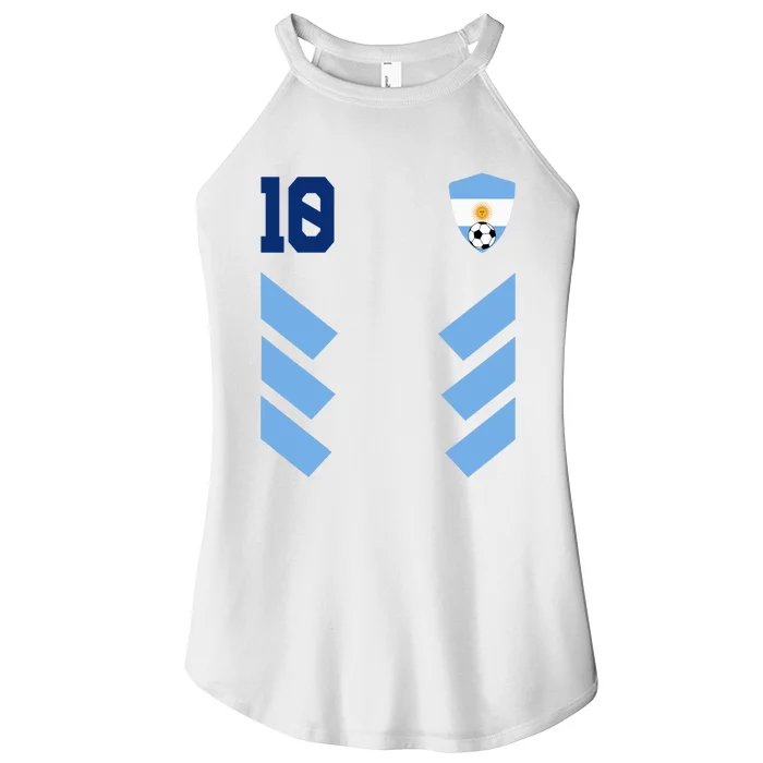 Argentina Soccer Jersey Retro 10 Argentinian Football Women’s Perfect Tri Rocker Tank