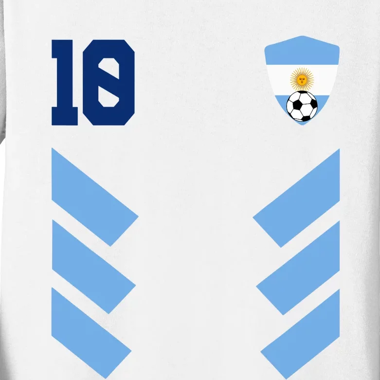 Argentina Soccer Jersey Retro 10 Argentinian Football Kids Long Sleeve Shirt