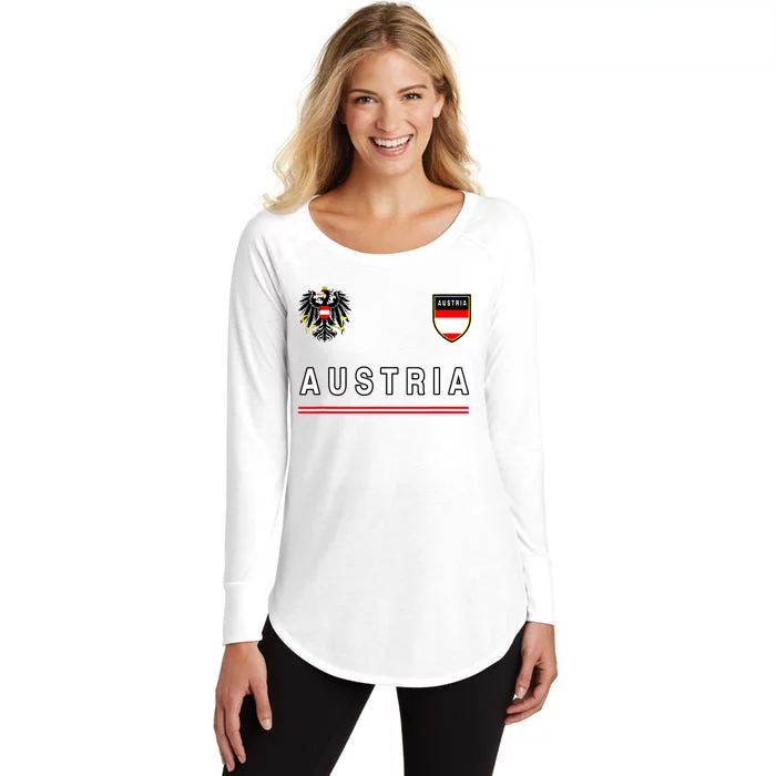 Austria Sportsoccer Jersey Flag Football Vienna Women's Perfect Tri Tunic Long Sleeve Shirt