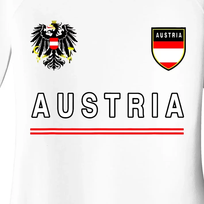 Austria Sportsoccer Jersey Flag Football Vienna Women's Perfect Tri Tunic Long Sleeve Shirt