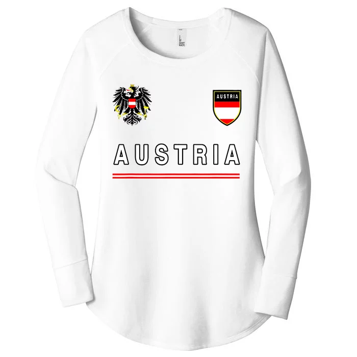 Austria Sportsoccer Jersey Flag Football Vienna Women's Perfect Tri Tunic Long Sleeve Shirt