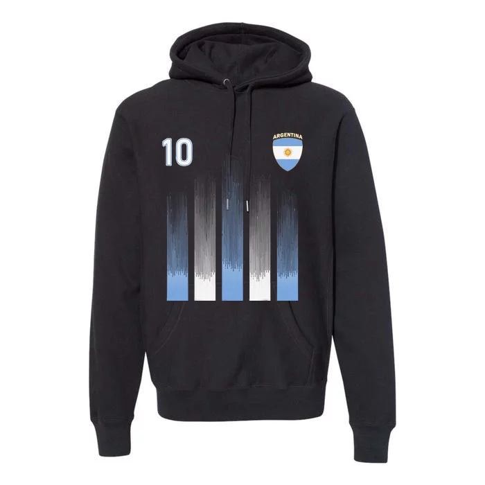 Argentina Soccer Jersey Argentinian Football Flag Premium Hoodie