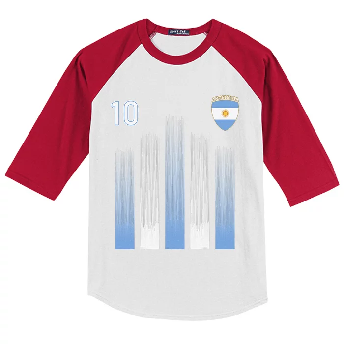 Argentina Soccer Jersey Argentinian Football Flag Kids Colorblock Raglan Jersey