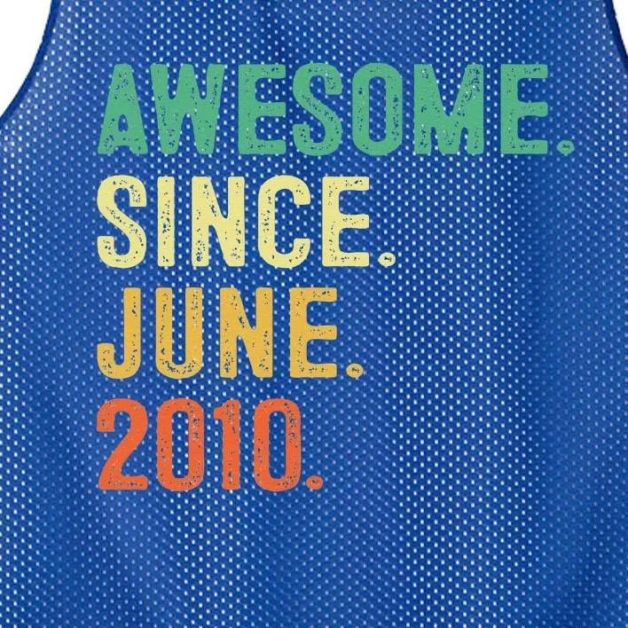 Awesome Since June 2010 13th Birthday Gift 13 Years Old Mesh Reversible Basketball Jersey Tank