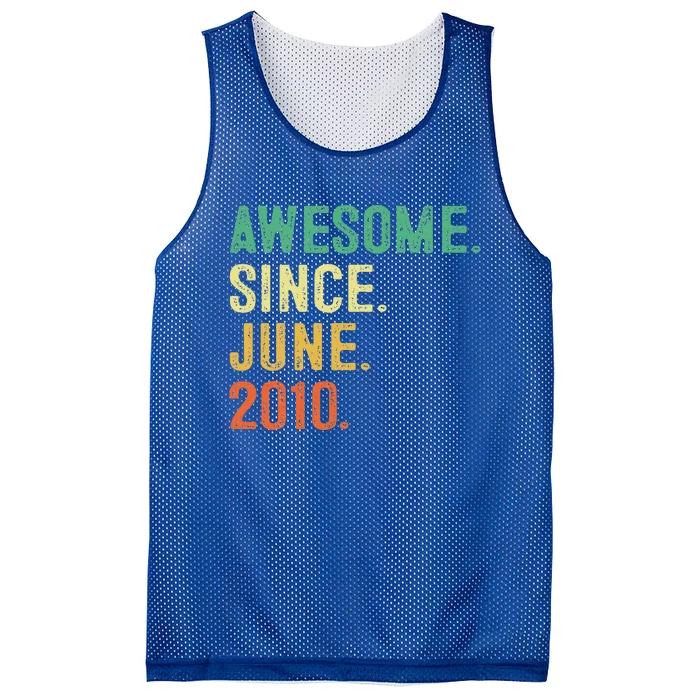 Awesome Since June 2010 13th Birthday Gift 13 Years Old Mesh Reversible Basketball Jersey Tank