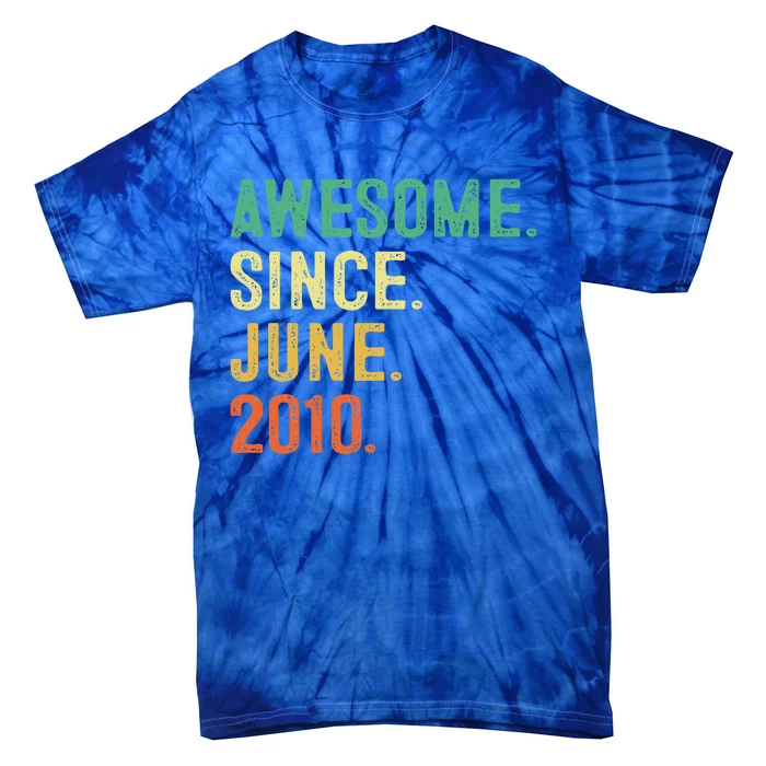 Awesome Since June 2010 13th Birthday Gift 13 Years Old Tie-Dye T-Shirt