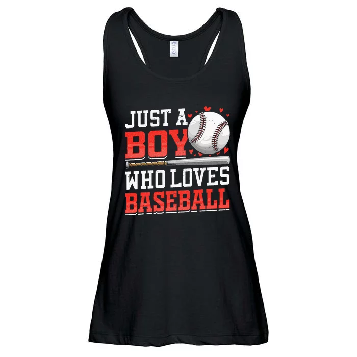 American Sport Just A Boy Who Loves Baseball Gifts Ladies Essential Flowy Tank