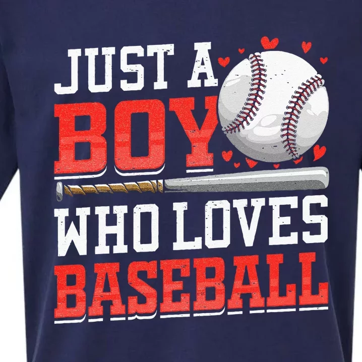 American Sport Just A Boy Who Loves Baseball Gifts Sueded Cloud Jersey T-Shirt