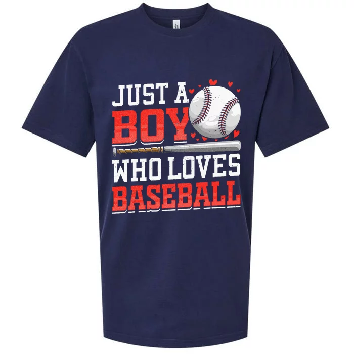 American Sport Just A Boy Who Loves Baseball Gifts Sueded Cloud Jersey T-Shirt