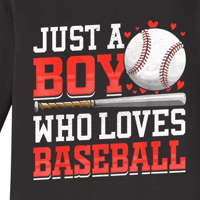 American Sport Just A Who Loves Baseball Gifts For Baby Long Sleeve Bodysuit