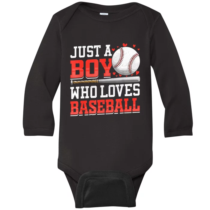 American Sport Just A Who Loves Baseball Gifts For Baby Long Sleeve Bodysuit