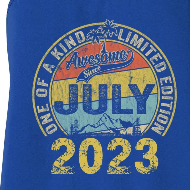 Awesome Since July 2019 4th Birthday Funny Gift 4 Years Old Gift Women's Racerback Tank