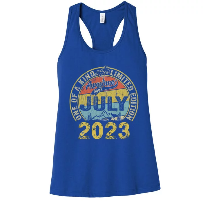 Awesome Since July 2019 4th Birthday Funny Gift 4 Years Old Gift Women's Racerback Tank