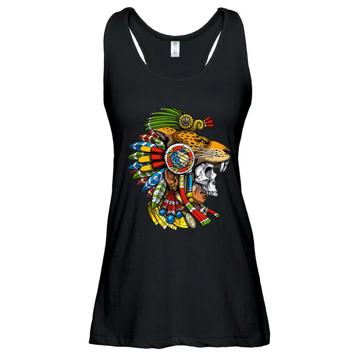 Aztec Skull Jaguar Warrior Mask Mayan Ladies Essential Flowy Tank