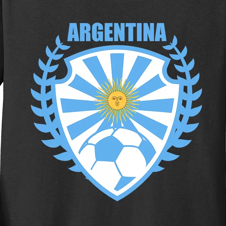 Argentina Soccer Jersey Argentina Football Fans Kids Long Sleeve Shirt