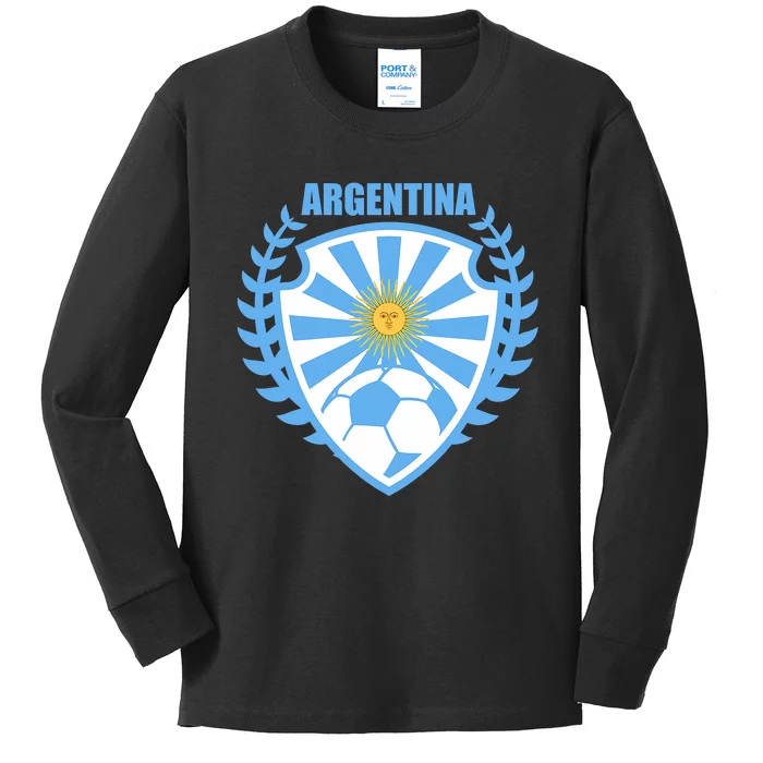 Argentina Soccer Jersey Argentina Football Fans Kids Long Sleeve Shirt