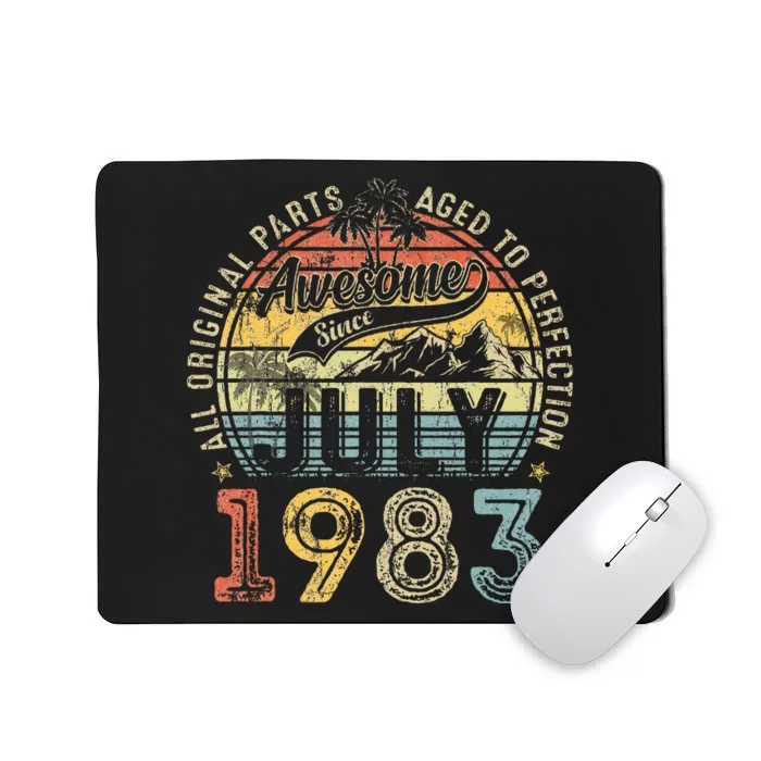 Awesome Since July 1983 Vintage Gifts Men 40th Birthday Mousepad