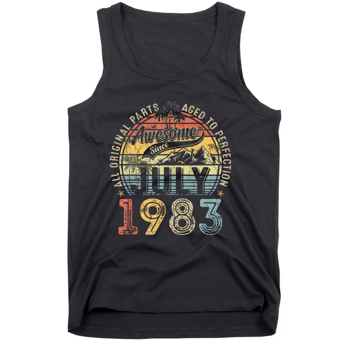 Awesome Since July 1983 Vintage Gifts Men 40th Birthday Tank Top