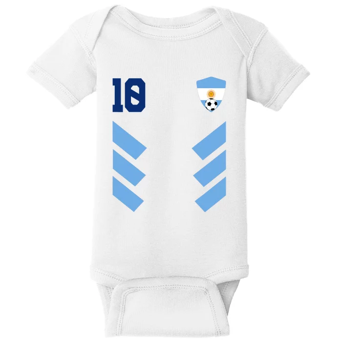 Argentina Soccer Jersey Retro 10 Argentinian Football Baby Bodysuit