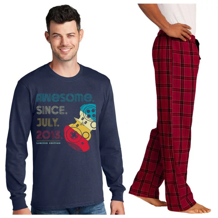 Awesome Since July 2013 11 Years Old 11th Birthday Gamer Long Sleeve Pajama Set