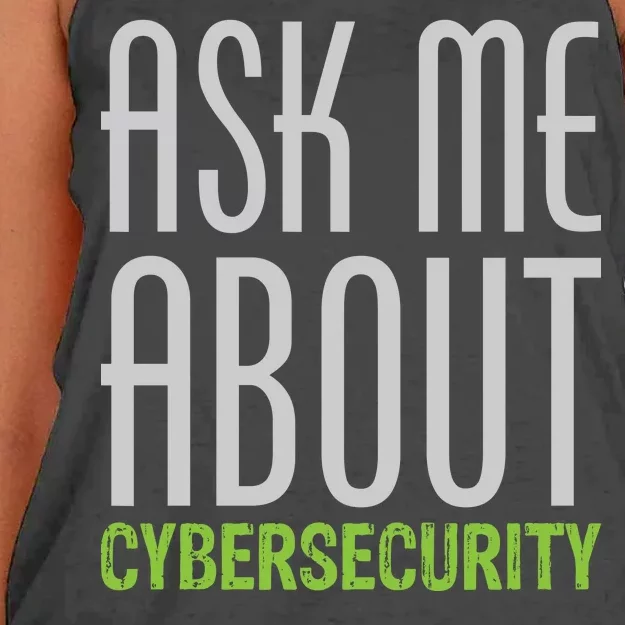 Ask Me About Cybersecurity Women's Knotted Racerback Tank