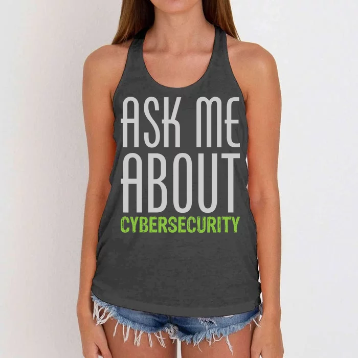 Ask Me About Cybersecurity Women's Knotted Racerback Tank