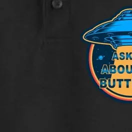 Ask Me About My Butthole Funny Alien Dry Zone Grid Performance Polo