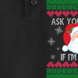 Ask your Mom if I'm Real Santa Claus Ugly X-Mas Dry Zone Grid Performance Polo