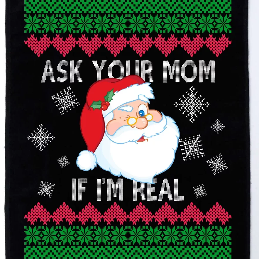 Ask your Mom if I'm Real Santa Claus Ugly X-Mas Platinum Collection Golf Towel