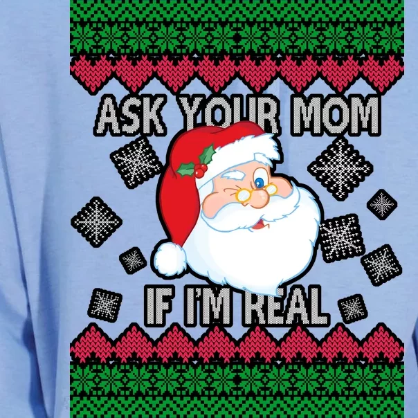 Ask your Mom if I'm Real Santa Claus Ugly X-Mas Unisex Surf Hoodie