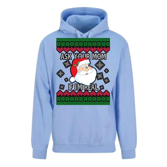 Ask your Mom if I'm Real Santa Claus Ugly X-Mas Unisex Surf Hoodie