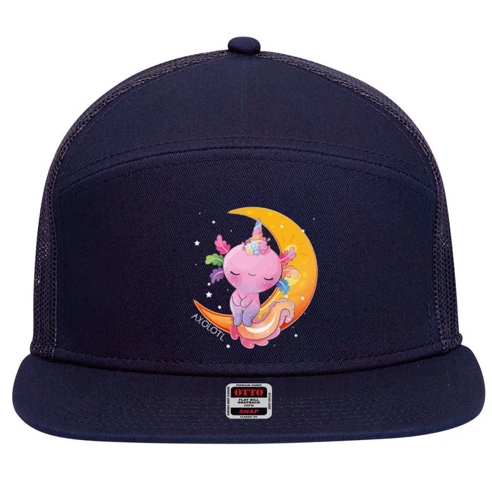 Axolotl Space Kawaii Japanese Anime Gift Girls Women 7 Panel Mesh Trucker Snapback Hat