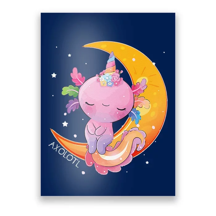 Axolotl Space Kawaii Japanese Anime Gift Girls Women Poster