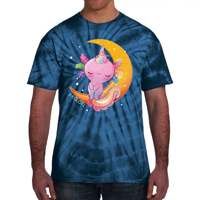 Axolotl Space Kawaii Japanese Anime Gift Girls Women Tie-Dye T-Shirt