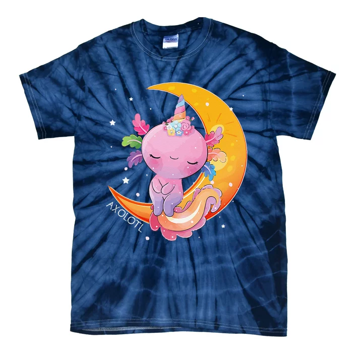 Axolotl Space Kawaii Japanese Anime Gift Girls Women Tie-Dye T-Shirt