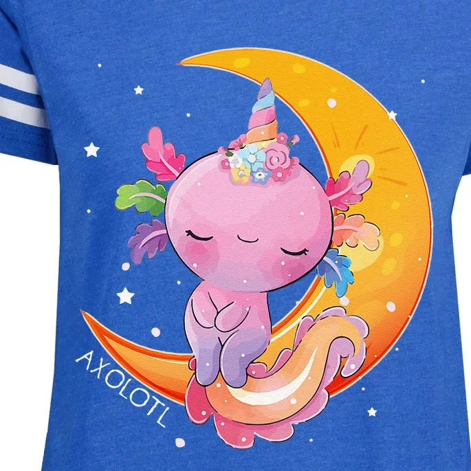 Axolotl Space Kawaii Japanese Anime Gift Girls Women Enza Ladies Jersey Football T-Shirt