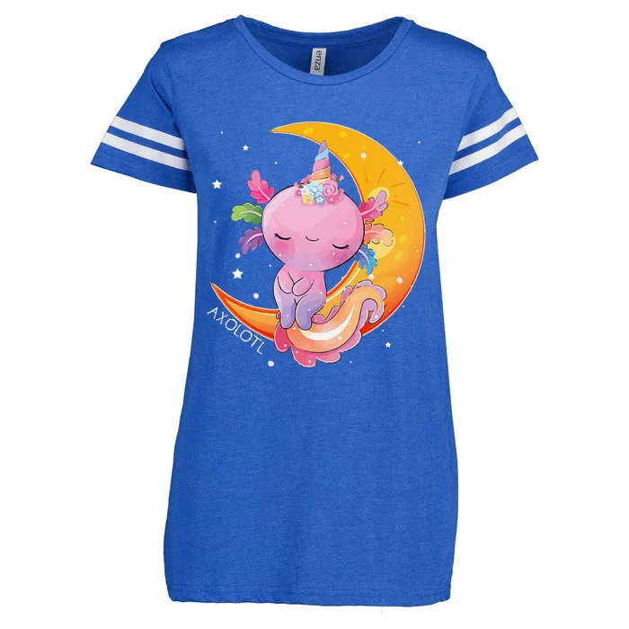 Axolotl Space Kawaii Japanese Anime Gift Girls Women Enza Ladies Jersey Football T-Shirt