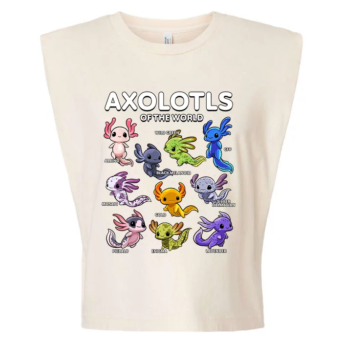 Axolotl Shirts Kawaii Axolotls Of The World Axolotl Animals Design Garment-Dyed Women's Muscle Tee