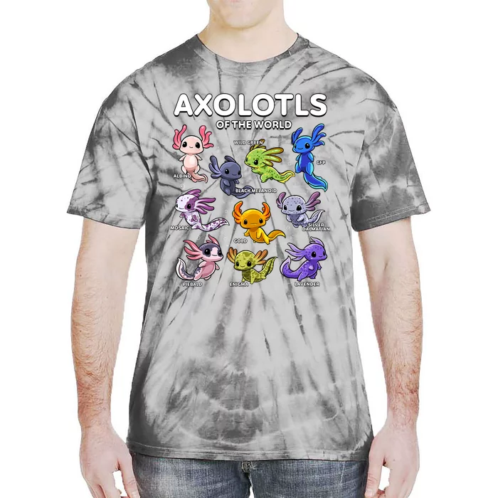 Axolotl Shirts Kawaii Axolotls Of The World Axolotl Animals Design Tie-Dye T-Shirt