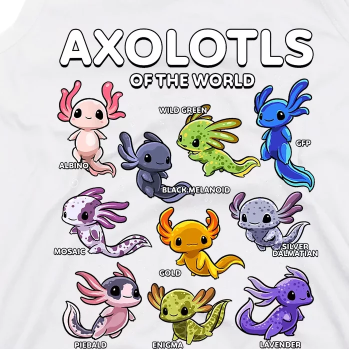 Axolotl Shirts Kawaii Axolotls Of The World Axolotl Animals Design Tank Top