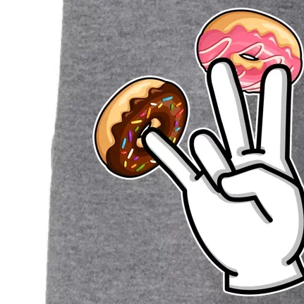 ASL Hand Sign Langauge Number 7 With Donuts Doggie 3-End Fleece Hoodie