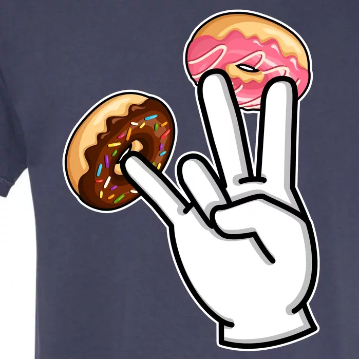 ASL Hand Sign Langauge Number 7 With Donuts Garment-Dyed Heavyweight T-Shirt