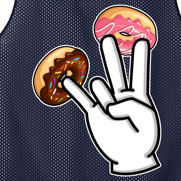 ASL Hand Sign Langauge Number 7 With Donuts Mesh Reversible Basketball Jersey Tank