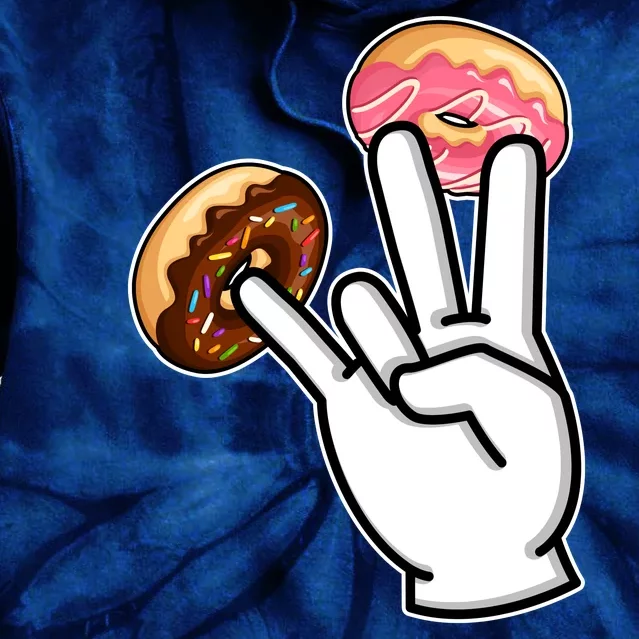 ASL Hand Sign Langauge Number 7 With Donuts Tie Dye Hoodie