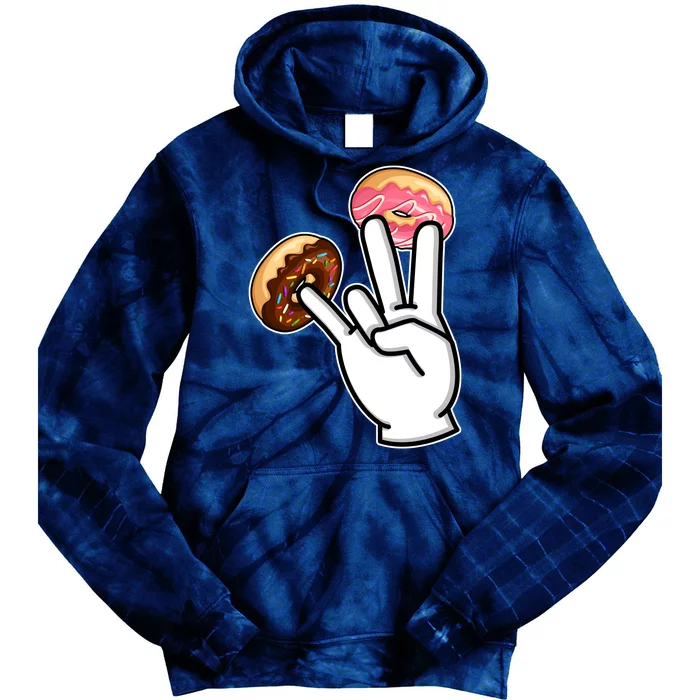 ASL Hand Sign Langauge Number 7 With Donuts Tie Dye Hoodie