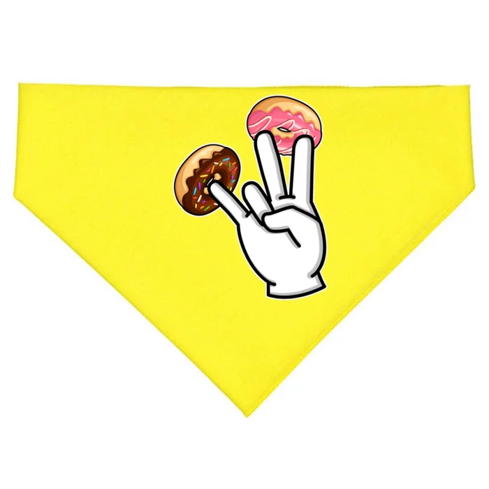 ASL Hand Sign Langauge Number 7 With Donuts USA-Made Doggie Bandana