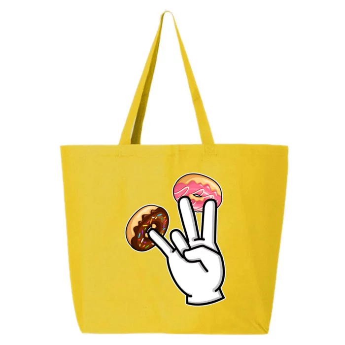 ASL Hand Sign Langauge Number 7 With Donuts 25L Jumbo Tote