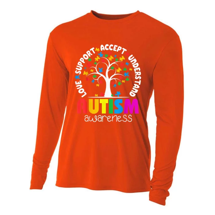 Autism Shirt Love Accept Support Autistic Autism Awareness Cooling Performance Long Sleeve Crew