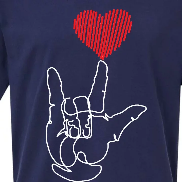 American Sign Language ASL Love Sueded Cloud Jersey T-Shirt